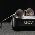 GCV Marke Cat Eye Olive-Shaped Titan Legierung Männer Wome Sonnenbrille Polarisierte UV400