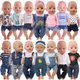 43cm Baby puppe Kleidung Denim18 Zoll wieder geborenes Baby neugeborene Puppe Kleidung 2 teile/satz