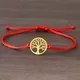 Edelstahl Armbänder Retro Glück Baum Mode Anhänger Hand Geflochtene Schwarz Rot Seil Glück Charme