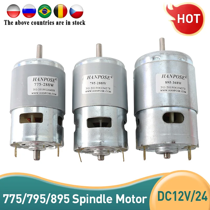 775 795 895 W langlebige Motorhalterung DC 12 V 24 V 3000-15000 U/min Bürstenmotor Getriebemotor mit großem Drehmoment für Graviermaschine Drehwerkzeug Image