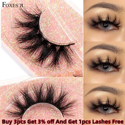 FOXESJI Make-Up Wimpern 3D Nerz Wimpern Flauschigen Weichen Wispy Natürliche Kreuz Lash Extension