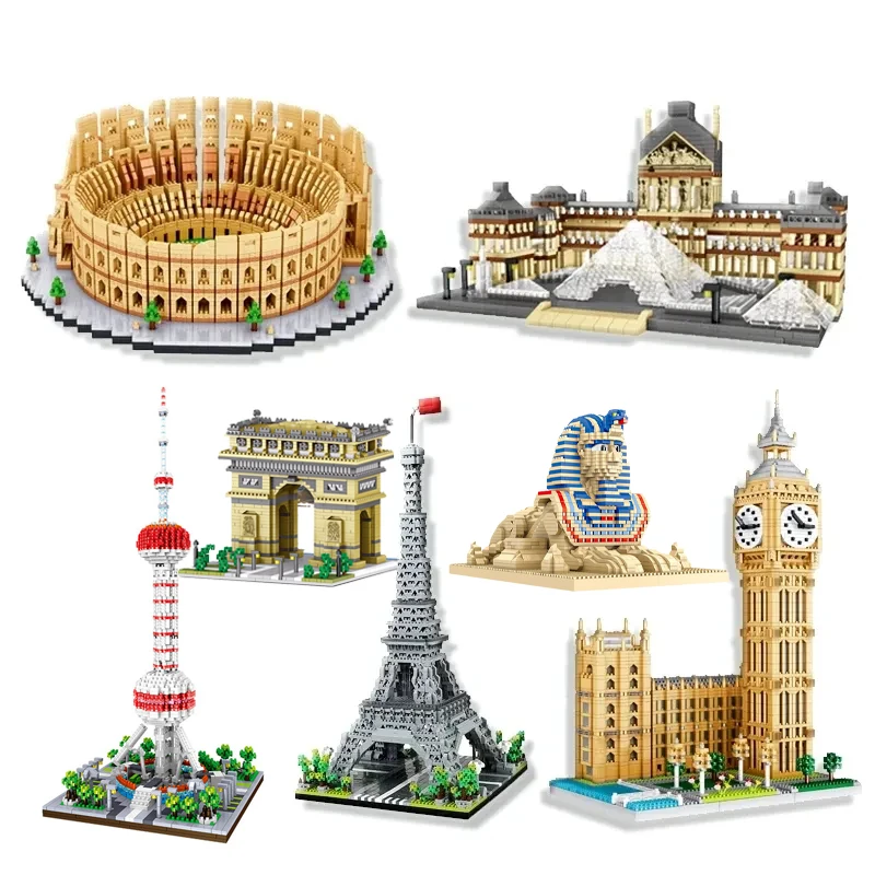 3585 stücke Welt Architektur Modell Bausteine Paris Eiffelturm Diamant Micro Bau Steine DIY Spielzeug für Kinder Geschenk Image