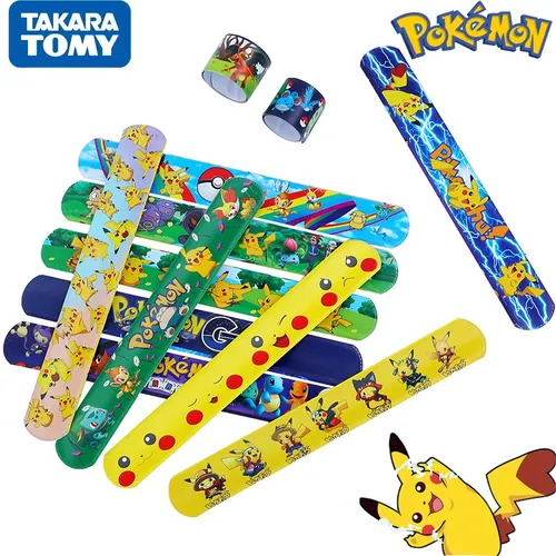 Pokemon Snap Circle Party Armbänder Pikachu Figuren Anime Armband Kind Slap Band Puzzle Spielzeug