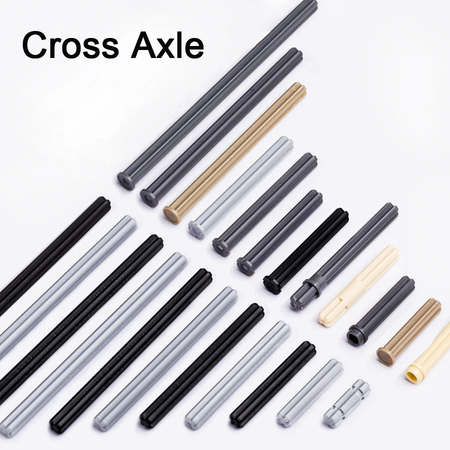 Hohe-tech Teile 10 Teile/los MOC Kreuz Achsen Bausteine Zubehör Kompatibel mit Lego Teile 6587/24316/15462/3737/3706 Image