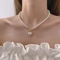 Retro Eleganz Perlenkette Halskette für Frauen Mode Rose Blume Halskette Gold Farbe Halsreif