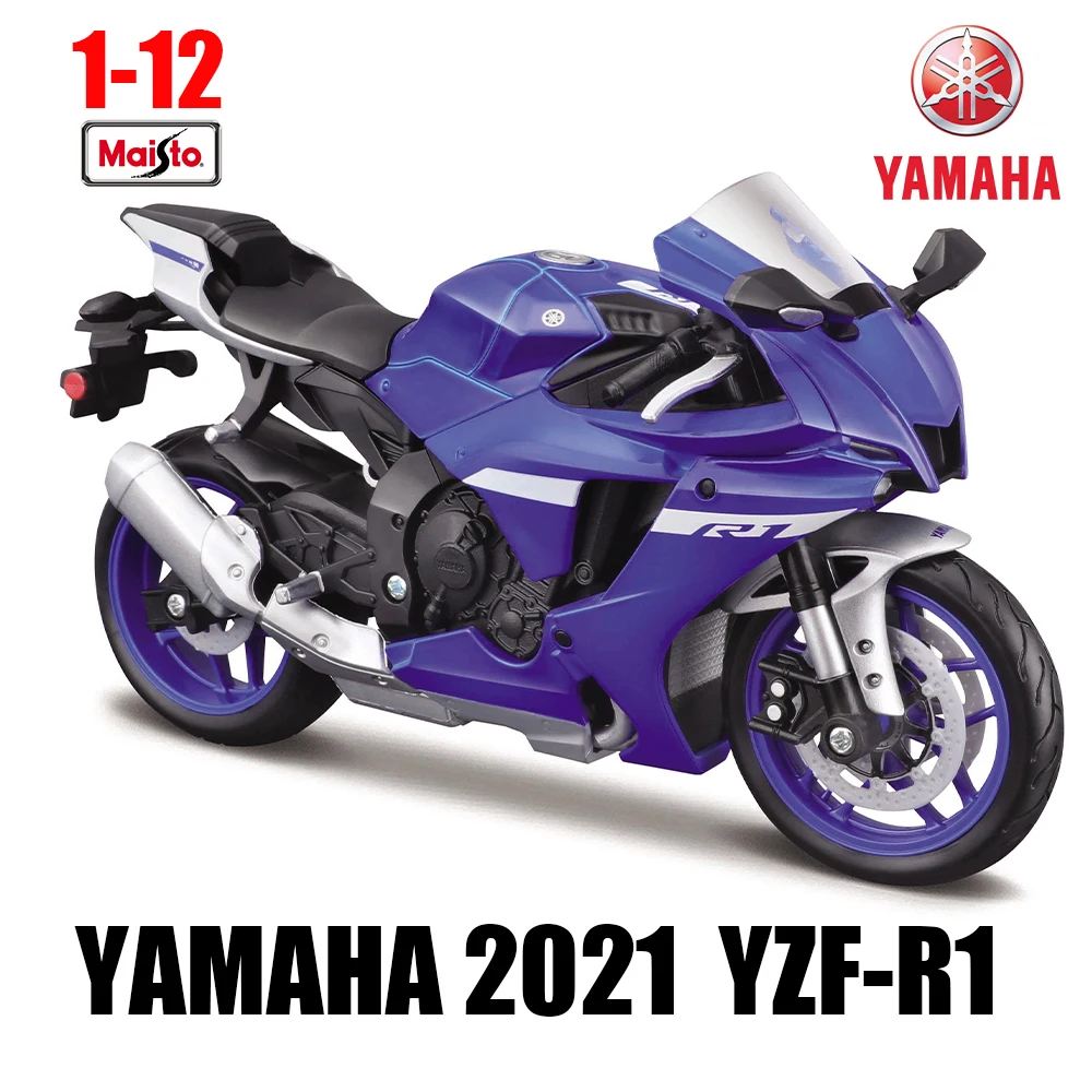 Maisto 1:12 2021 Yamaha YZF-R1 Legierungsmodellauto Factory Edition Statische Druckgussfahrzeuge Sammlerstück Motorradspielzeug Image