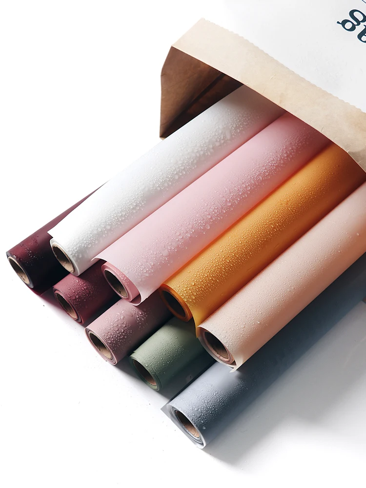 10 Meter wasserfeste Blumen-Geschenkpapierrolle, einfarbig, glattes Floristen-Geschenkpapier, matte koreanische Blumen-Geschenkmaterialien Image