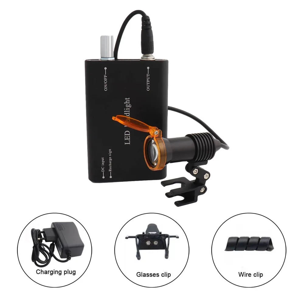 Dental-Scheinwerfer, Scheinwerfer, 5 W, gelber Filter für Lupen, Labor, medizinische Lupe, Vergrößerung, Fernglas Image