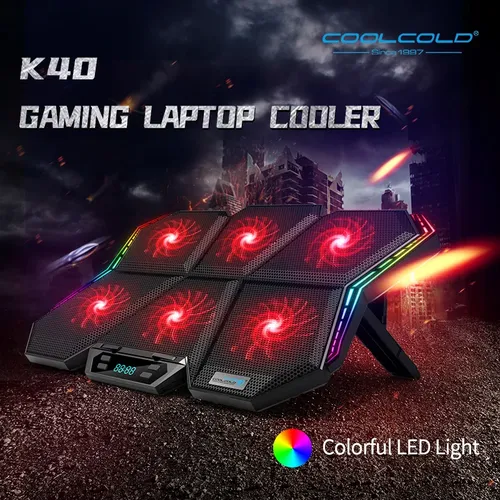Coolcold Gaming RGB Laptop Kühler 12-17 Zoll Led-bildschirm Laptop Cooling Pad Notebook Kühler