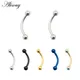 Alisouy 1PC 6/8/10/12mm 16G Chirurgische Stahl 3mm Ball Augenbraue Piercing curved Barbell Lip Ring