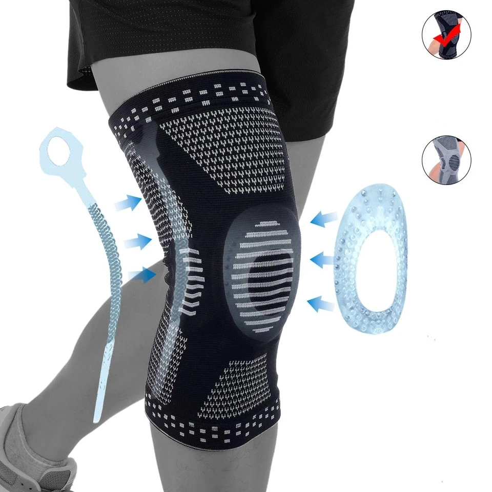 Knieschützer, professionelle Kompressions-Kniebandage zur Linderung von Arthritis, Gelenkschmerzen, ACL, MCL, Meniskusriss und nach Operationen Image