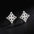 Hexerei Edelstahl Hexe Knoten Stud Ohrringe für Frauen Keltischen Knoten Amulett Schutz Ohrring