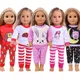 15 Styles Puppe Pyjamas & Nachthemd Nette Muster Fit 18 Zoll Amerikanischen Puppe & 43Cm Geboren