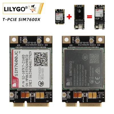 LILYGO® T-PCIE SIM7600 lte 4g entwicklungs board iot modul mit gnss sim7600g sim7600e sim7600a Image