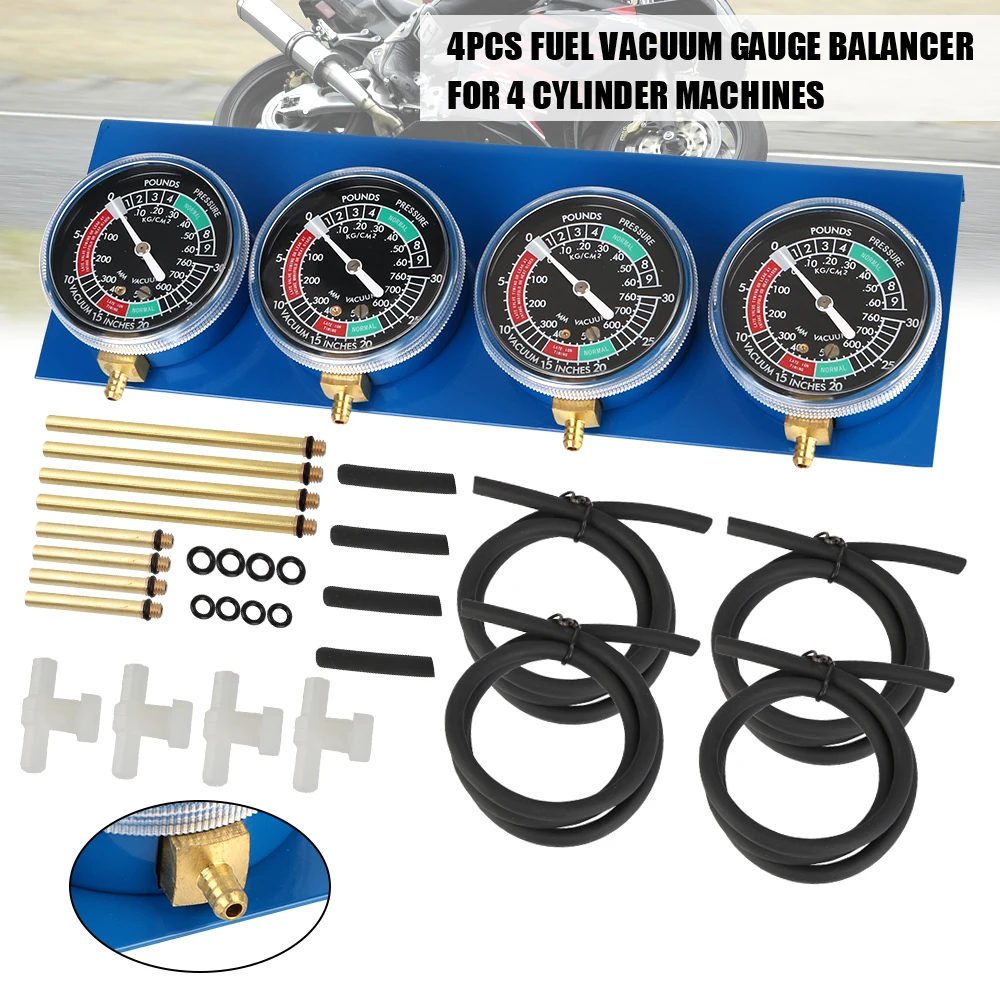 Synchronisierungswerkzeug Vakuum-Balancer-Messgerät Motorrad-Kraftstoffvergaser für 4-Zylinder-Motoren Maschinen mit Schlauch Image