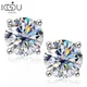 IOGOU Runde D Farbe 8 0 MM Moissanite Diamant Einfache Vier Klaue Ohrringe Für Damen Klassische 925