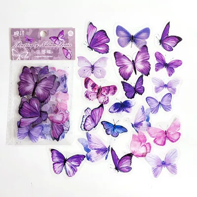 40 Stück/Packung, bunter Schmetterling, Retro-Kunst, Handbuch, Tagebuch, DIY-Dekoration, Image