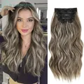 Wellenförmige Clip In Haar Extensions Lange Synthetische Clip In Haar Extensions 6 Teile/satz Stück