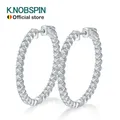 KNOBSPIN D VVS1 Moissanite Hoop Ohrringe für Frauen Diamant Funken mit GRA Original s925 Sterling