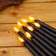 Schwarz/Weiß Led Kerzen mit Flackern Flamme Batterie Betrieben Flammenlose Halloween Grab Decor