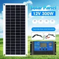 300W Flexible Solar Panel 12V Batterie Ladegerät Dual USB Mit 10A-60A Controller Solar Zellen Power