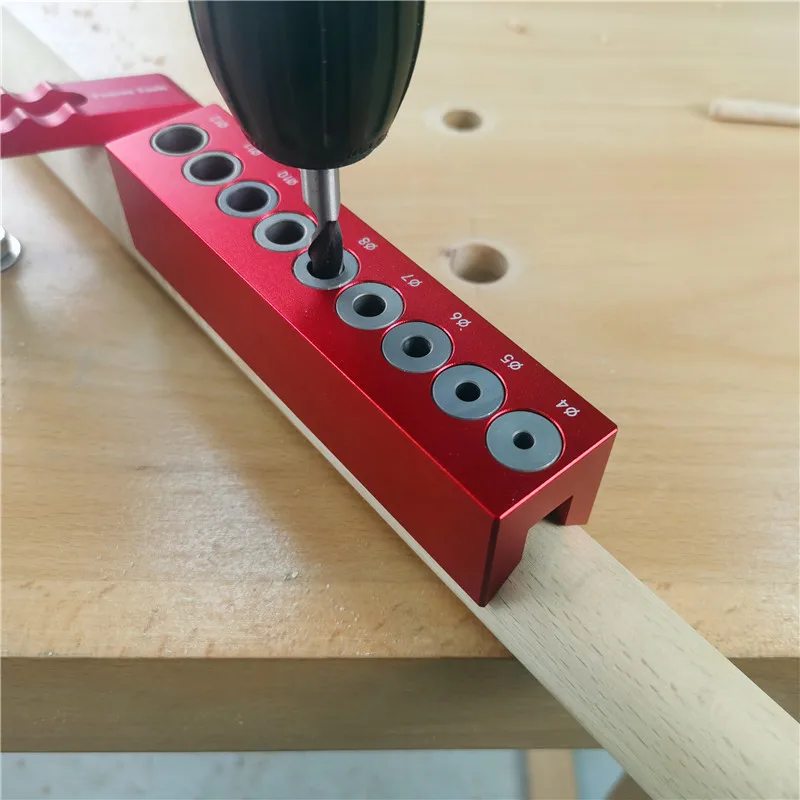 4-12mm vertikale Taschen lochs chablone Holz bearbeitung Dübel bohr führung selbst zentrierende 9-Loch-Bohrer-Führungsvorrichtung Position ierer Image