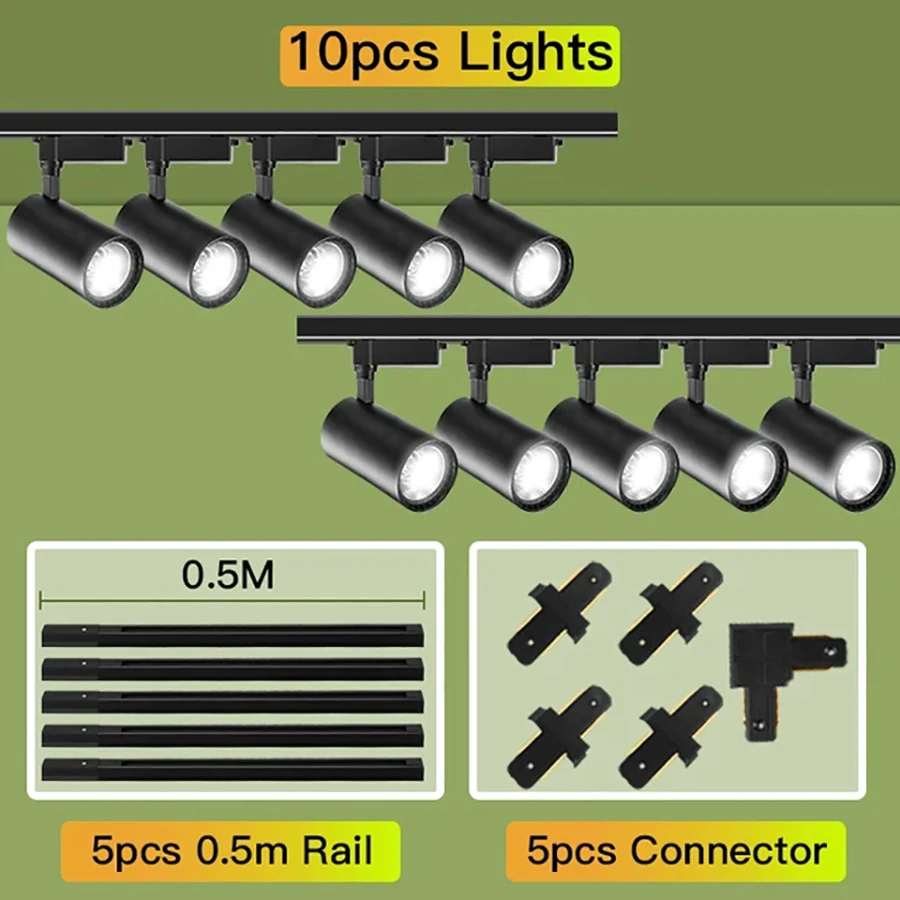 st1 track light, Schienenlicht-Scheinwerfer-Set, Schienenlampe, 220 V, Deckenstrahler, LED-Leuchten, Wandleuchten, Schienenbeleuchtung, COB, 12/20/30/40 W, Heimküche, spot railsysteem smart, led