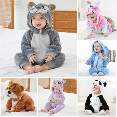 Nette Cartoon Flanell Baby Strampler Stich Bär Panda Pyjamas Baumwolle Baby Junge Mädchen Tier