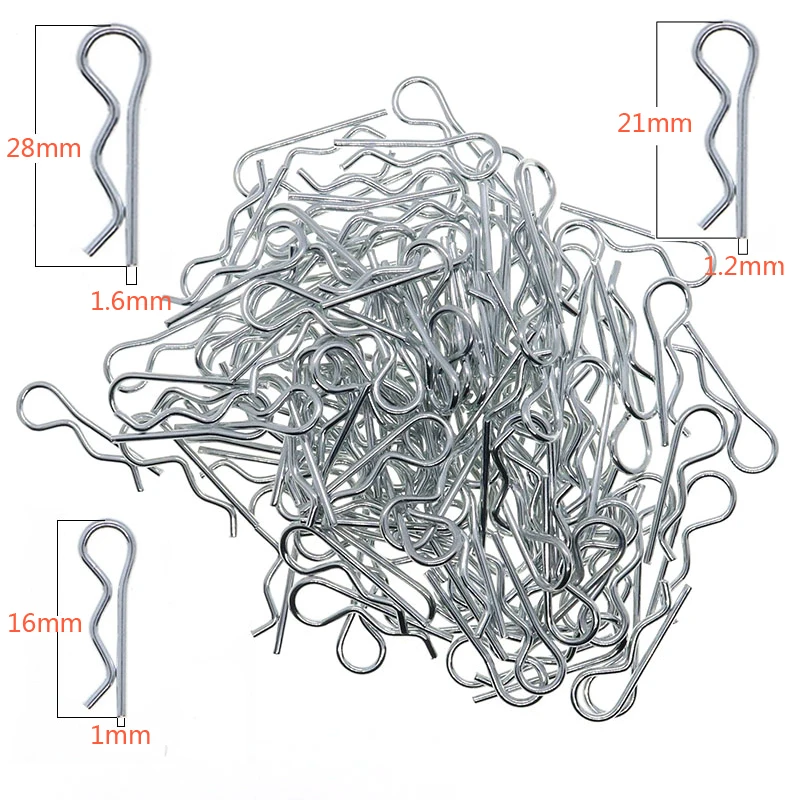 10/100PCS RC 1/8 Körper Clips Pins Biegung Post Fernbedienung Auto Teile Lkw Buggy Shell für 1:8 rc auto