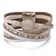 ALLYES Stein Charme Leder Armbänder für Frauen Mode Kristall Damen Boho Multilayer Breite Wrap