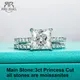 AnuJewel 3ct Princess Cut D Farbe Moissanit Verlobungsring Braut Sets 925 Sterling Silber Ehering