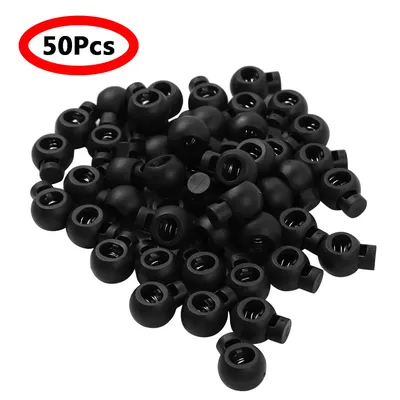 50Pc UNS Lager Gefedert Toggle Elastische Kordelzug Seil Schnur Schlösser Gepäck Lanyard Clip Enden