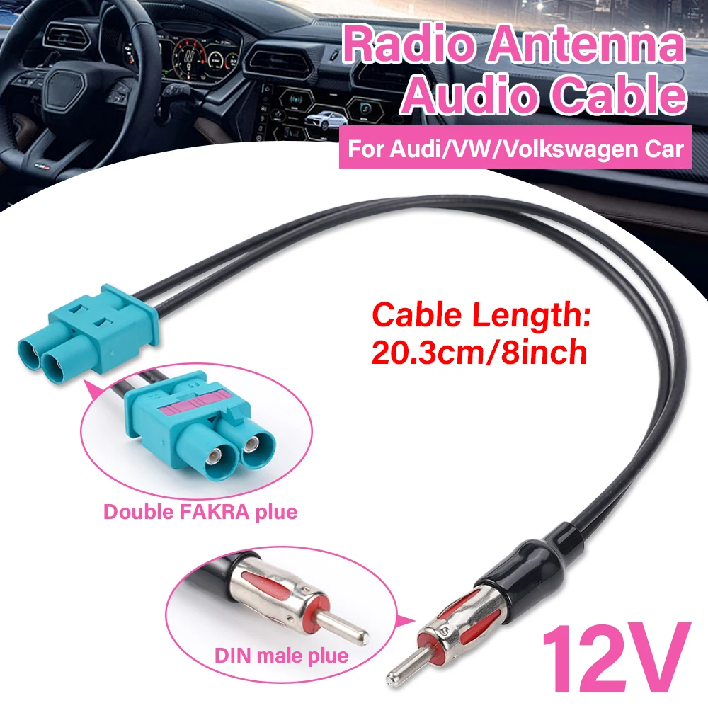 Radio-Audiokabeladapter Antennen-Audiokabel Männlich Doppel-Fakra - DIN-Stecker Antenne für Audi/VW/Volkswagen Autoelektronik Image