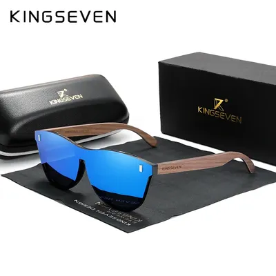 KINGSEVEN Exklusive Design Vintage männer Gläser Walnut Holz Sonnenbrille UV400 Schutz Fashion