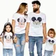 Leopard Minnie Maus Druck Familie Passenden Kleidung Mama und Mich Shirt Weiß T-shirt Mutter und