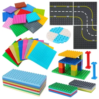 9-Größen, große Gebäude-Kunststoffblöcke, Grundplatten, Montagefiguren, kompatible große Steine, Image