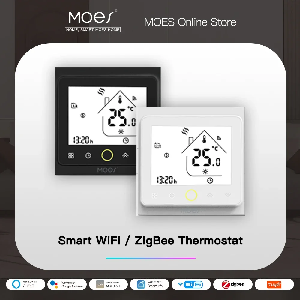 Smart WiFi Thermostat Temperaturregler Wasser Elektrische Warmbodenheizung Wasser Gas Boiler Funktioniert mit Echo Google Home Tuya Image