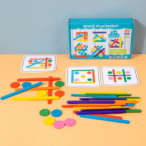 Kinder Montessori Puzzle Holz 3D Puzzle Spiel Tangram Stick geometrische Ringform passend Kinder