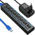 USB Hub 3 0 USB 3 0 Hub Multi USB Splitter 3 Ha Use Netzteil Multiple Expander 2 0 Hub mit Schalter