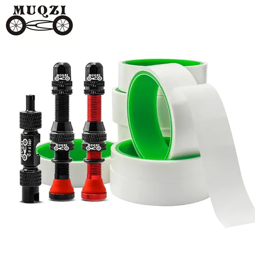 MUQZI Tubeless Reifen Kit MTB Rennrad Tubeless Felge Dicht Band & Schrader Ventil & Ventil Core