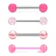 4 pcs Edelstahl 14g Zungen ringe Lang hantel rosa Zunge Lang hantel Schmuck für Frauen Piercing