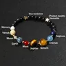 Universum Galaxy Acht Planeten Armband Solar System Vormund Sterne Naturstein Perlen Armbänder für