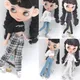 Blyth Kleidung Azon OB22 OB24 Puppe Zubehör Mode Kurze T Schwarz Weiß Jeans Plaid Hosen Spielzeug