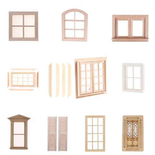 1/12 Puppenhaus Miniatur Blank Holz Fenster rahmen Puppenhaus Zubehör vorgeben Spiel Spielzeug für