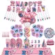 Disney Pink Lilo & Stitch Geburtstags feier Dekorationen Einweg platte Engel Ballon Baby party