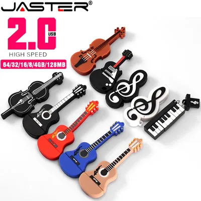 JASTER Cartoon 64 GB, niedliches Musikinstrument, Gitarre, Violin, Note, USB-Flash-Laufwerk, 4 GB, 8 Image