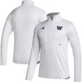 Men's adidas White Washington Huskies 2023 Sideline AEROREADY Half-Zip Top
