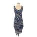 Splendid Casual Dress - Sheath Scoop Neck Sleeveless: Blue Print Dresses - Women's Size Small