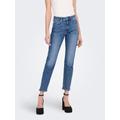 Skinny-fit-Jeans ONLY "ONLEMILY STRETCH HW ST AK DNM CRO571NOOS", Damen, Gr. 28, Länge 32, blau (medium blau denim), Denim/Jeans, Obermaterial: 98% Baumwolle, 2% Elasthan, modisch, skinny fit, Jeans