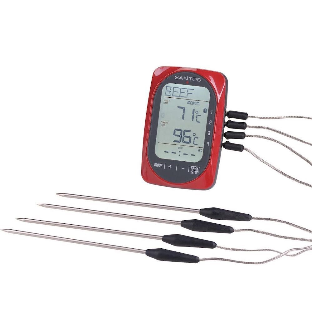 CHEFGASTRO BBQ Smart BBQ Thermometer | Steuerung per App | 4 Temperaturfühler | Bluetooth Image